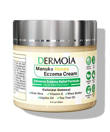 DERMOIA Manuka Honey Cream for Seborrheic Dermatitis & Eczema - Eczema & Shingles Cream - Psoriasis & Eczema Honey Cream for Dry Irritated Skin - Seborrheic Dermatitis Cream for Face & Body 4 Ounce (Pack of 1)