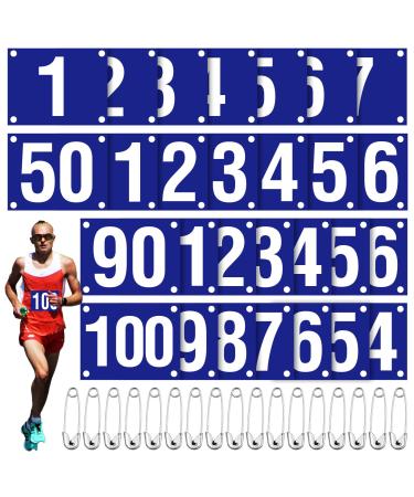 JenPen Running Bib Numbers with Safety Pins for Marathon Sports Competitor Numbers Paper Tags Waterproof Running Track and Field Competitor Numbers 6 x 7.5 Inch 100 1-100 Number