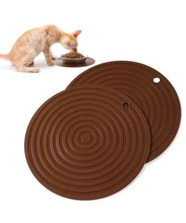 2 Pieces Silicone Pet Food Mat Pet Feeding Mat for Dog and Cat Food Bowl  Placemat Preventing Food and Water Overflow Suitable for Medium and Small