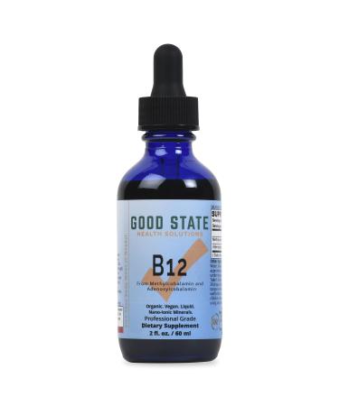 Good State| Vegan Liquid Vitamin B12| for Healthy Blood Cell Support| Vitamin Supplement| Organic| Nano-Ionic Minerals| Professional Grade| Dietary Su.