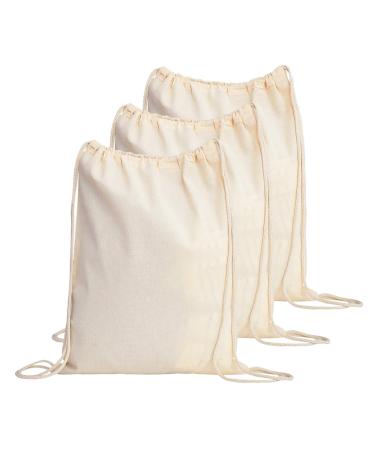 TBF (12 Pack) Set of 12 Durable Cotton Canvas Drawstring Backpack Natural |  eBay