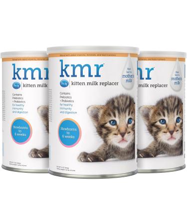 Pet-Ag KMR Kitten Milk Replacer Powder - 12 oz, Pack of 3 - Powdered Kitten Formula with Prebiotics, Probiotics & Vitamins for Kittens Newborn to Six Weeks Old - Easy to Digest