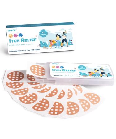 Istpch Itch Relief Patches 27 Patches, Natural Bite Relief Stickers, Instant Effect, Reduces Itch & Swell, Kid Friendly Cuticolor 1 Count (Pack of 27)