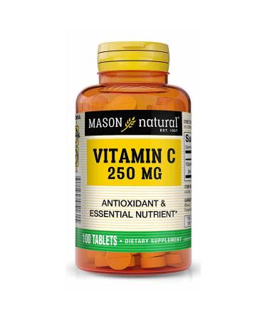 MASON NATURAL Vitamin C 250 mg (as Ascorbic Acid) - Supports Healthy Immune System Antioxidant and Essential Nutrient 100 Tablets