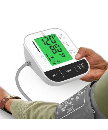 Comfier Arm Blood Pressure Monitor & Irregular Heartbeat Detector,Accurate Automatic Blood Pressure Cuff Machine,Large LCD Display &Voice Broadcast,Dual User Modes(2x120data),Home BP Tester,Carry case White