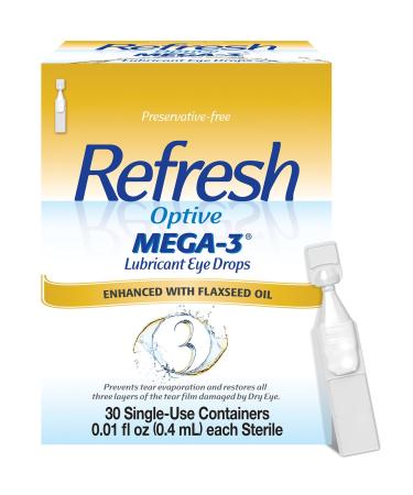 Refresh Optive Mega-3 Lubricant Eye Drops 30 Count (Pack of 1)