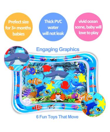 Tummy Time Baby Water Play Mat Toys For 3 6 9 Months Newborn Infant Toddler