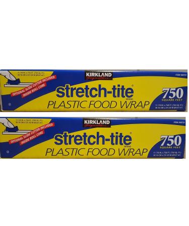 Kirkland Signature Stretch-Tite Plastic Wrap - 11 7/8 x 750 Square Feet - 2  Pack 