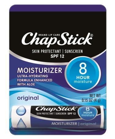 ChapStick Original Lip Moist Skin Protectant Flavored Lip Balm w/ SPF 12  Original Flavor (24 Individual Blister Packs)  24 Count (Pack of 1)