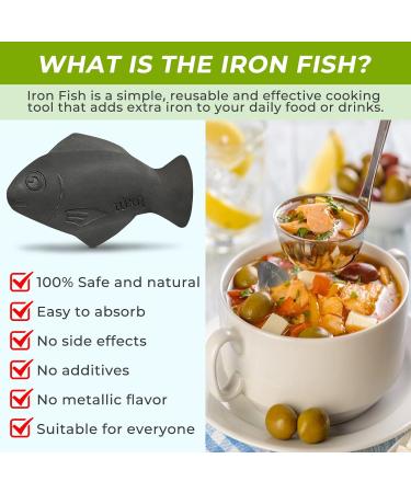 Iron Fish, 2 Pack Iron Fish for Iron Deficiency, A Natural Source of Iron,  Safe Cooking Tool to Add Iron to Food and Water, Reduce Risk of Iron