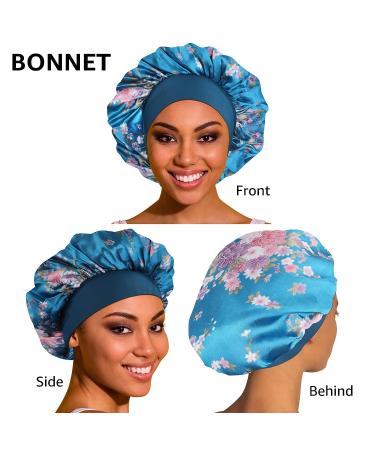  4Pcs Silk Bonnet for Sleeping, Satin Hair Bonnets