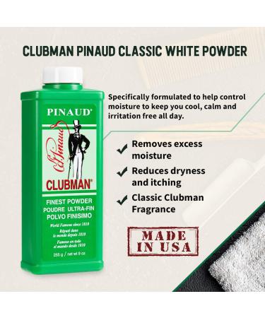 Pinaud Clubman White Powder Body Powder 4 oz - After Haircut and Shaving