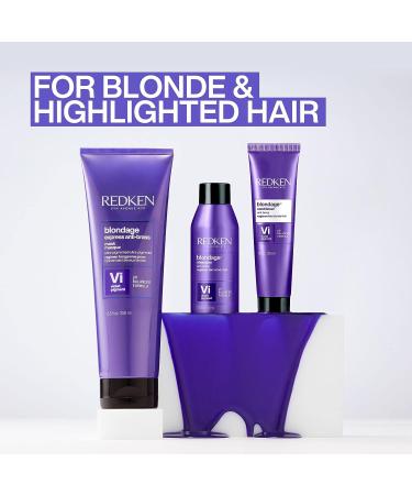 Redken Blondage Express Anti-Brass Hair Mask, For Blonde & Highlighted Hair, Hair Toner