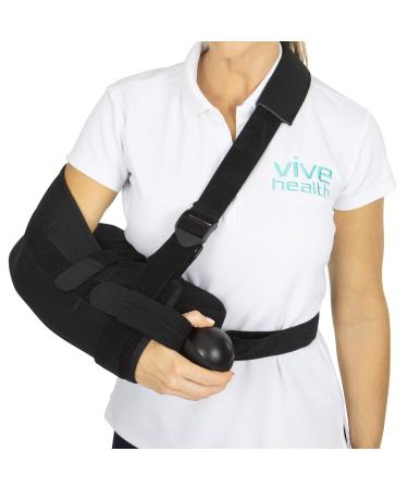 Vive Shoulder Abduction Sling - Immobilizer for Injury Support - Pain Relief Arm Pillow for Rotator Cuff Sublexion Surgery Dislocated Broken Arm - Brace Includes Pocket Strap Stress Ball Wedge