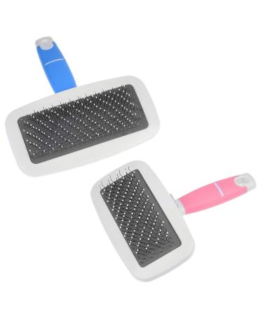 Pet Brush / Slicker Brush - Set of 2 - For Grooming Dogs Cats and Other Pets - Remove Hair Mats Knots and Tangles - Reduce Shedding - Keep the Coat of your Pet Shiny and Clean - Comfortable Grip Pet Nail clipper / cutter - Large & Small Size