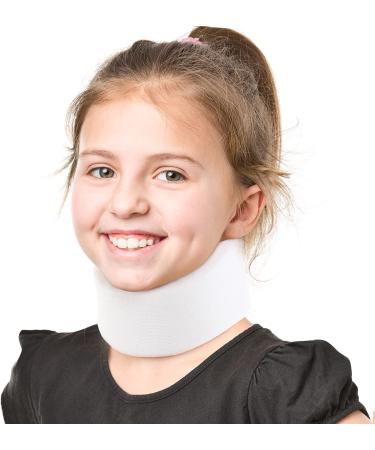 HKJD Kids Neck Brace for Neck Pain and Support - Soft Foam Pediatric Cervical Collar for Sleeping - Adjustable Youth Neck Support for Children Whiplash, Torticollis and Injury Support(L)