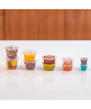 4 OZ, 100 Sets EDI Clear Disposable Plastic Portion Cups with