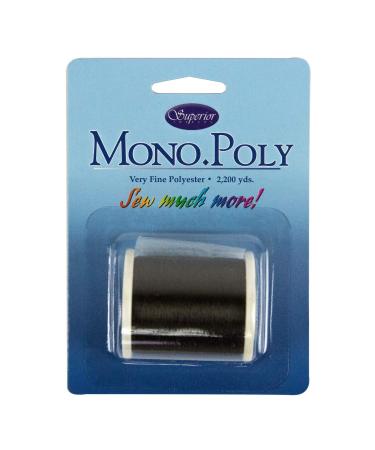 Superior Threads - Monopoly Reduced-Sheen Polyester Thread for Quilting and Invisible Applique, Smoke, 2,200 Yds.