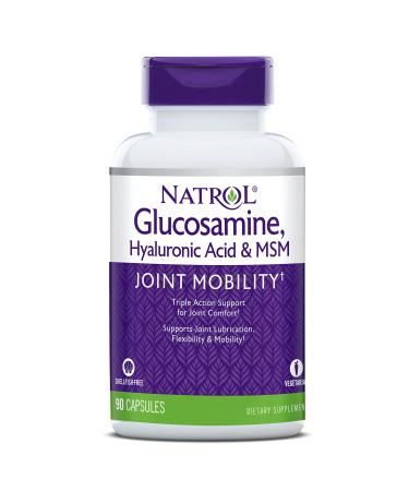 Natrol Glucosamine, Hyaluronic Acid and MSM, 90 Capsules (Pack of 2) 90 Count (Pack of 2)