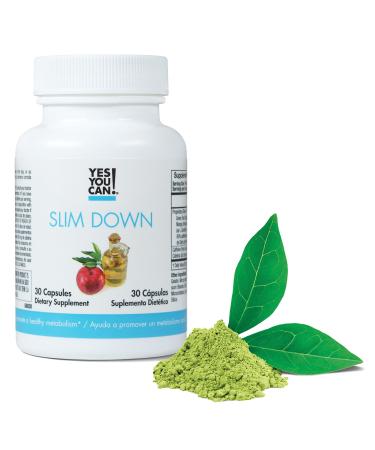 Yes You Can! Slim Down Dietary Supplements - with African Mango L-Carnitine Apple Cider Vinegar Green Tea Extract and Caffeine derived from Guarana Seed Extract 30 Capsules/1 Month Supply African Mango 30 Count (Pac...