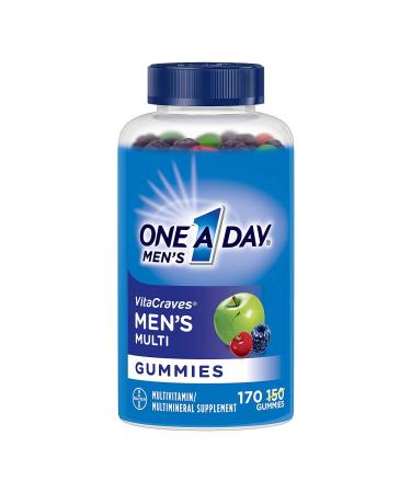 One A Day Mens Multivitamin Gummies, Supplement with Vitamin A, Vitamin C, Vitamin D, Vitmain E, Calcium & more, 170 Count