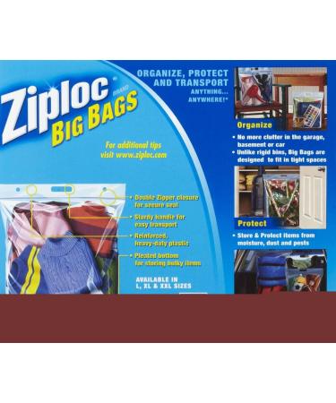 Ziploc Big Bags Jumbo XXL Double ZIPPER Bag - 7 Count 2 FT X