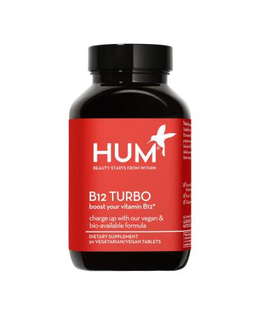 HUM B12 Turbo - Daily Energy & Calcium Support - Vitamin B Complex for Mood Support + Hormone Balance - Non-GMO Gluten-Free Vegan (30 Tablets)