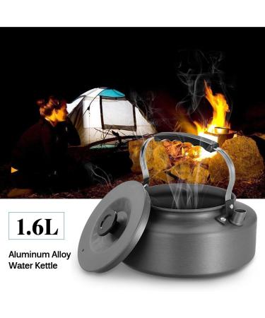 1.2l Aluminum Camping Kettle, Outdoor Portable Hard Oxidation Coffee And  Tea Pot, For Camping And Hiking