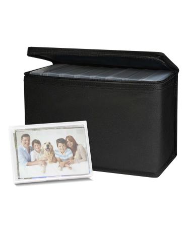 BALAPERI Fireproof Photo Storage Box with Lid (Box Only)- Holds up to 20 4  x 6 Photo Cases Collapsible Scrapbook Storage Box Portable Photo and Craft  Keeper Storage Box with Handle 15.7