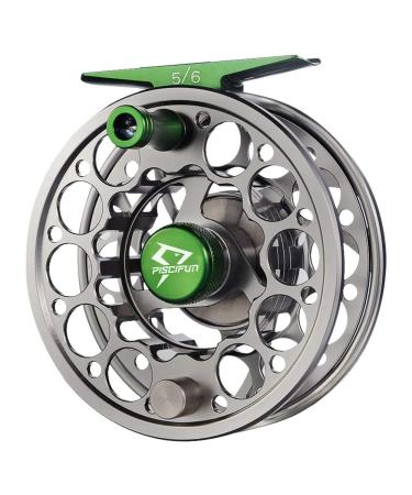 Piscifun Crest Fly Fishing Reel Large Arbor Fully Sealed Drag Saltwater  CNC-machined Aluminum Alloy Fly Reel 5/6, 7/8, 9/10 (Green,Black) Black  Crest-3(7/8wt)