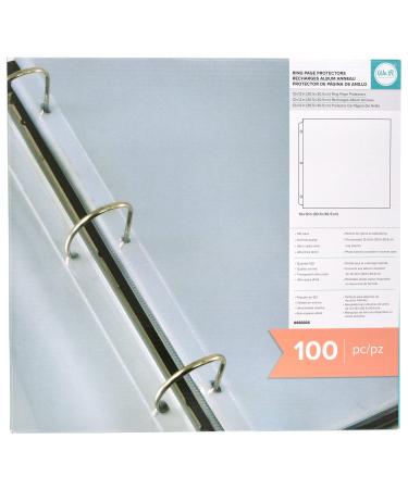 American Crafts 660025 We R Memory Keepers Ring Page Protectors 12 x 12 Inch 100 Pack