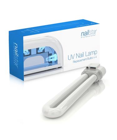 Nailstar Replacement 9W U-Shaped 365nm Bulbs UV Nail Lamp Dryer - 4 Pack