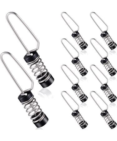 Moxweyeni Fishing Flag Clips Boat Flag Stainless Steel Marine Boat Flag Clips for Halyards Outrigger Lines Antennas Stern Lights Flagpole Rope 10