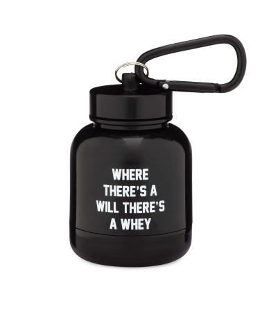 OnMyWhey - Protein Powder & Supplement Funnel Keychain Portable To-Go  Container for The Gym Workouts Fitness & Travel - TSA Approved Where  There's A Will There's A Whey