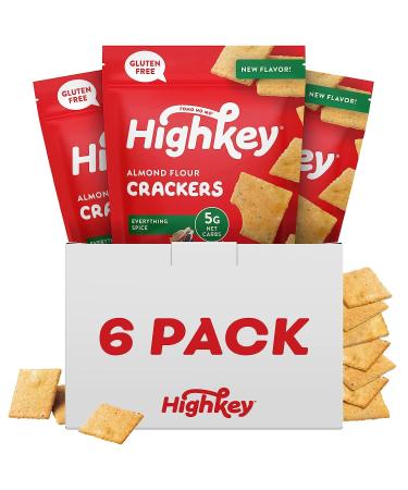 HighKey Gluten Free Everything Crackers - 6.75oz Keto Snack Everything Spiced Almond Flour Cracker Low Carb Chips Low Net Carb Food High Protein Crisp Snacks Friendly Foods