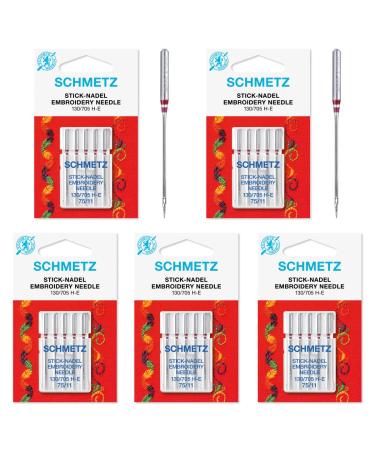 25 Schmetz Embroidery Sewing Machine Needles 130/705H H-E Size 75/11 (Original Version)