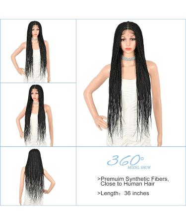 36 Inches Full Double Lace Knotless Box Braided Wigs -SuperNova Hair