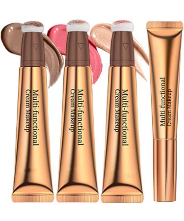  3 Pcs Beauty Wand For Liquid Contour Highlighter and Blush  Rouge with Cushion Applicator Attached Easy to Blend, Lightweight Blendable  Super Silky Cream Face Illuminator Makeup Stick : Beauty & Personal