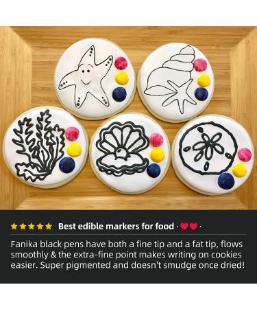 Fanika Edible Markers Food Coloring Pens 10 Colors, Double-sided Fine Tip  Food Grade Pens and Edible Marker for Cookies Decorating Fondant, Cakes