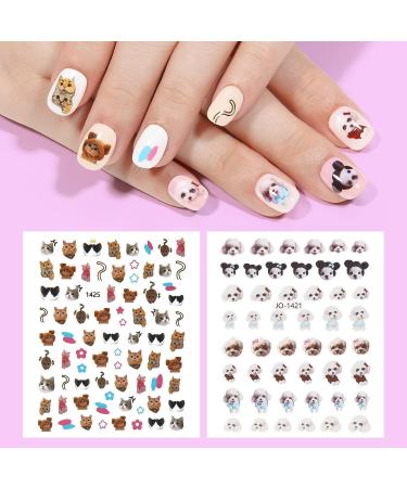 Macaron Color Series Nail Art Stickers Little Monster - Temu