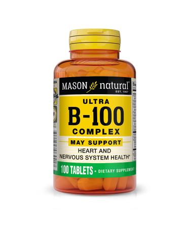MASON NATURAL Ultra B-100 Complex - Healthy Heart and Nervous System Improves Immune Function and Energy Metabolism 100 Tablets 100.0