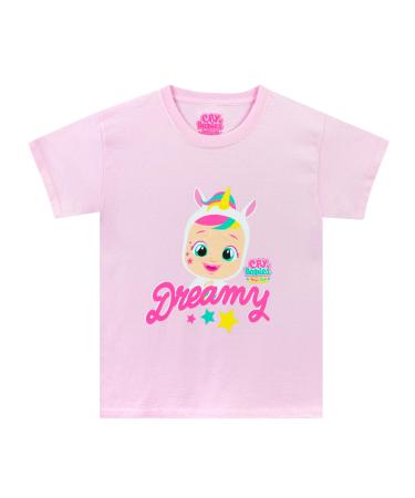 Cry Babies Magic Tears T-Shirt Girls | Dreamy Doll Kids T-Shirt | Ages 2 to 8 Years | Comfy Cotton Kids Clothing | Official Merchandise 7-8 Years Pink