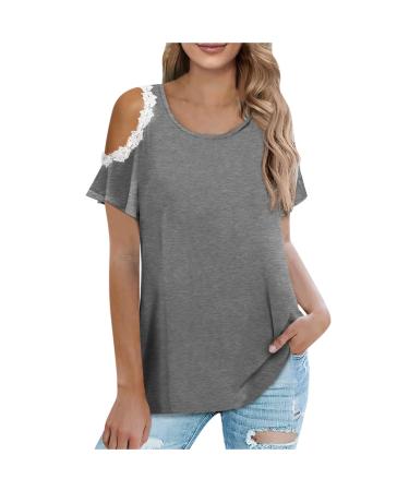 Plus Size Tops for Women Casual Solid Color V Neck Buttons Bat 3/4