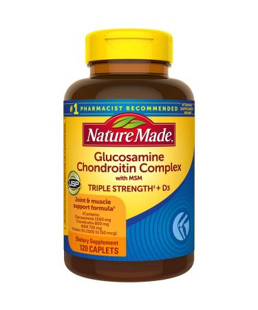 Nature Made Glucosamine Chondroitin Complex with MSM, Dietary Supplement for Joint Support, 120 Caplets, 60 Day Supply