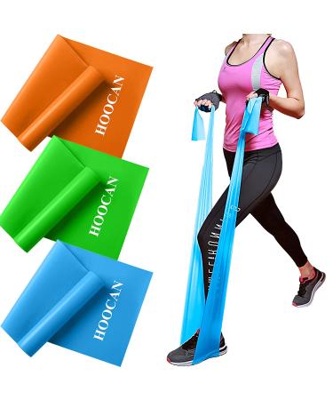 Hoocan Resistance Bands Elastic Exercise Bands Set for Recovery, Physical  Therapy, Yoga, Pilates, Rehab,Fitness,Strength Training Orange Green Blue