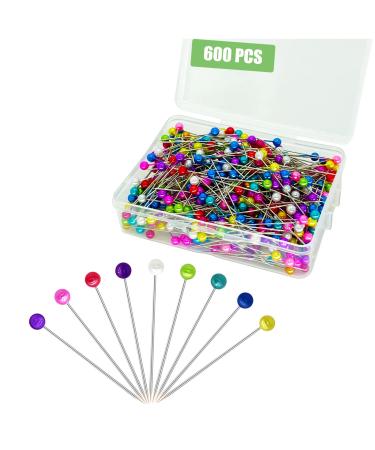  500PCS Sewing Pins for Fabric, Straight Pins with Colored Ball  Glass Heads Long 1.5inch, Quilting Pins for Dressmaker, Jewelry DIY  Decoration, Craft and Sewing Project by Sunenlyst