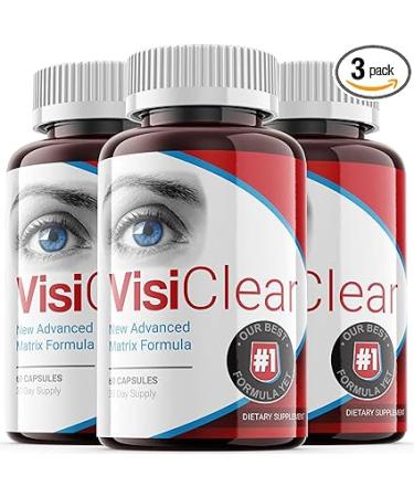 (3 Pack) Visiclear for Eyes, Visiclear for Eyes Supplement, Visiclear Ultra, Visiclear Advanced Eye Health Formula, Visiclear Eyes Pills, Visiclear Max, Visiclear 14 Capsules Vision (180 Capsules)