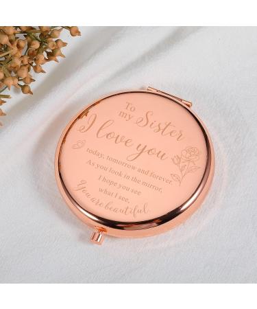 Bridesmaid Gift for Sister Wedding Gift Compact Makeup Mirror Maid of Honor  Gift for Women Best Friend Friendship Gifts Compact Mirror Bridal Shower  Gift for Her Engagement Gift Pocket Makeup Mirror :