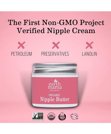 Organic Nipple Butter™ Breastfeeding Cream by Earth Mama | Lanolin-free,  Postpartum Essentials Safe for Nursing, Non-GMO Project Verified, 2-Fluid