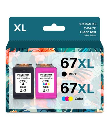 67XL High-Yield Ink Cartridge | Works with HP DeskJet 1255 2755 2725 2723 2722 Plus 4152 4155 Envy Pro 6458 6455 6052 Series | Eligible for Instant Ink